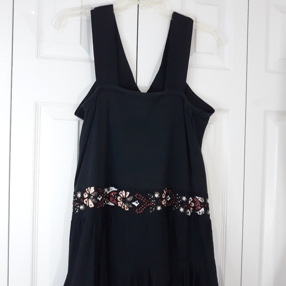 Mix Nouveau 100% Cotton Black Beaded Dress Size Medium - Picture 8 of 11